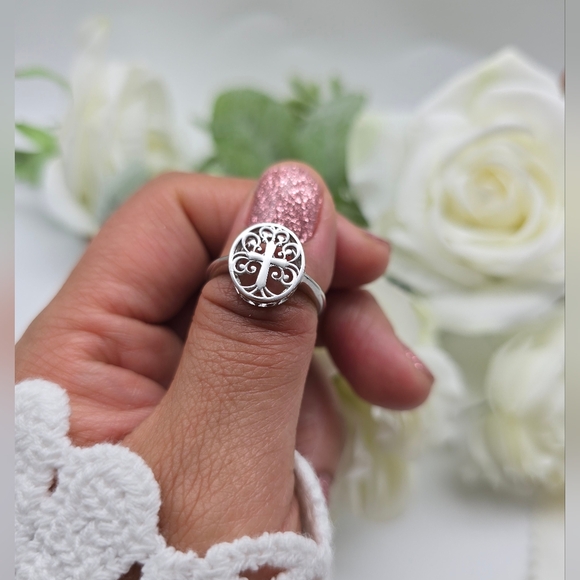 ❤️ LIFE ON THE CROSS STERLING SILVER RING - Picture 8 of 9